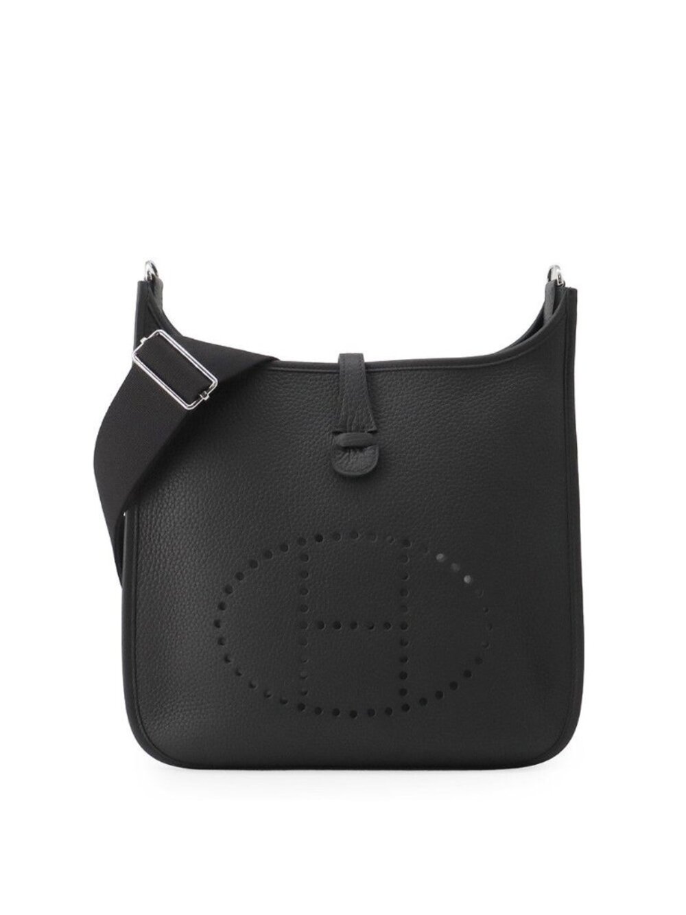 Hermes Shoulder Bag Evelyne 3 PM Black Silver Taurillon Clemence